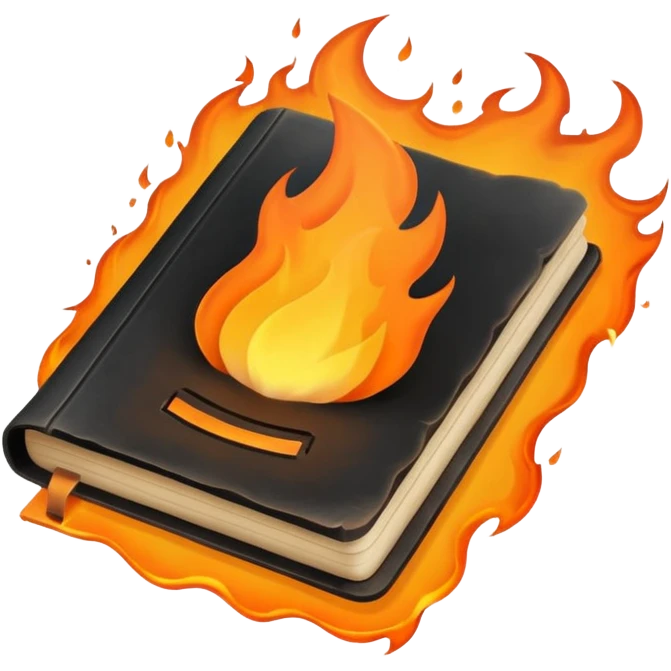 burning notebook emoji