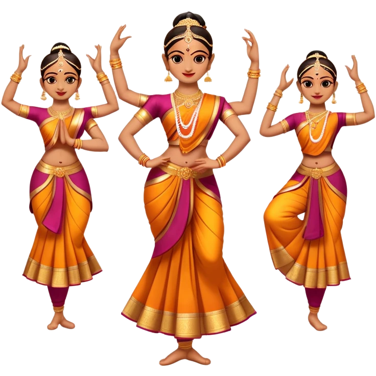 cinematic-realistic-bharatanatyam-dance-emoji,-depicted-as-an-elegant-classical-indian-dance-performance-with-graceful-poses,-intricate-costumes,-and-expressive-hand-gestures,-rendered-with-rich-textures-and-warm-dramatic-lighting, single dancer full body  emoji