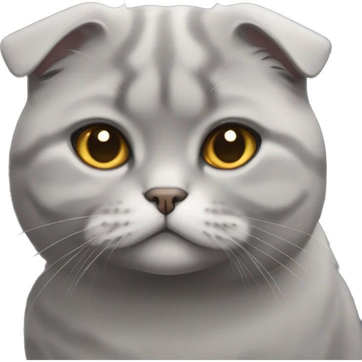 grey scottish fold cat emoji