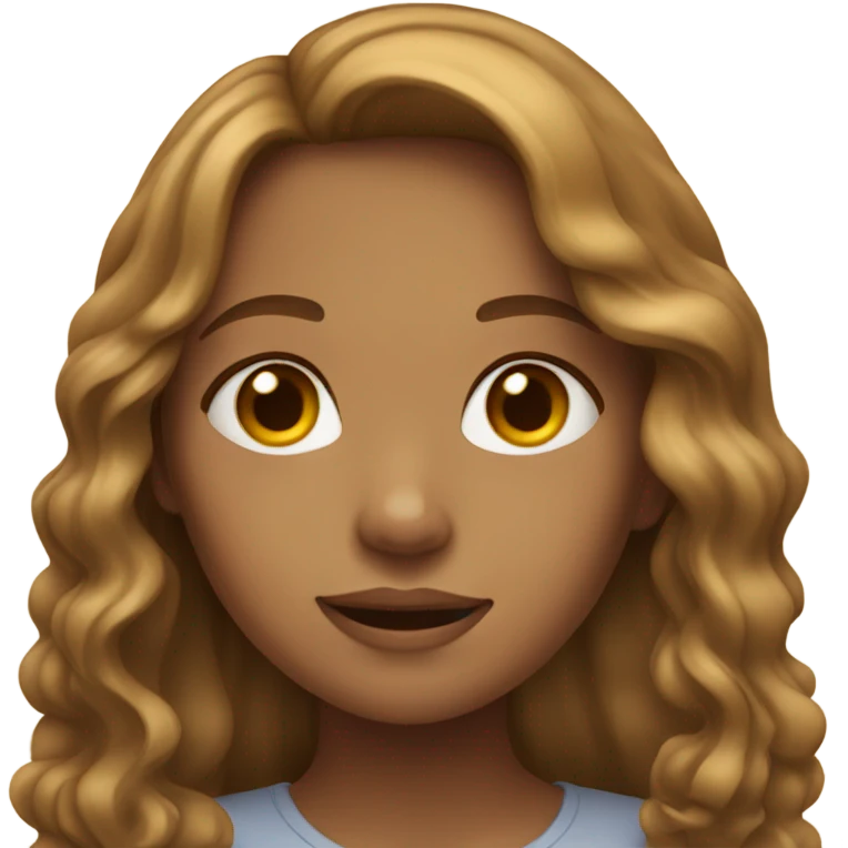 a girl with long wavy light brown hair emoji