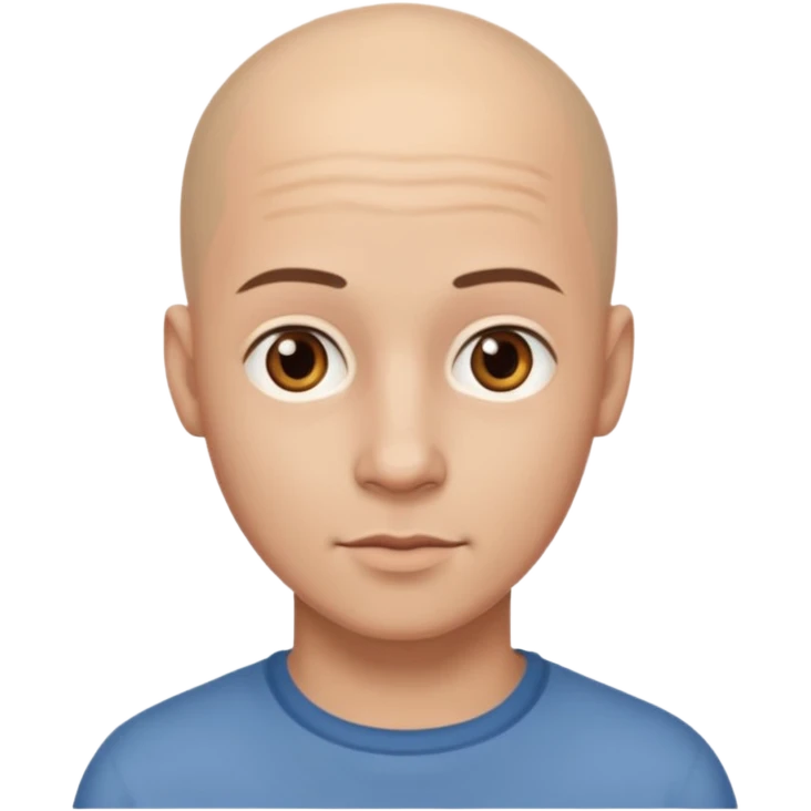 homme chauve jeune sans barbe yeux marrons emoji