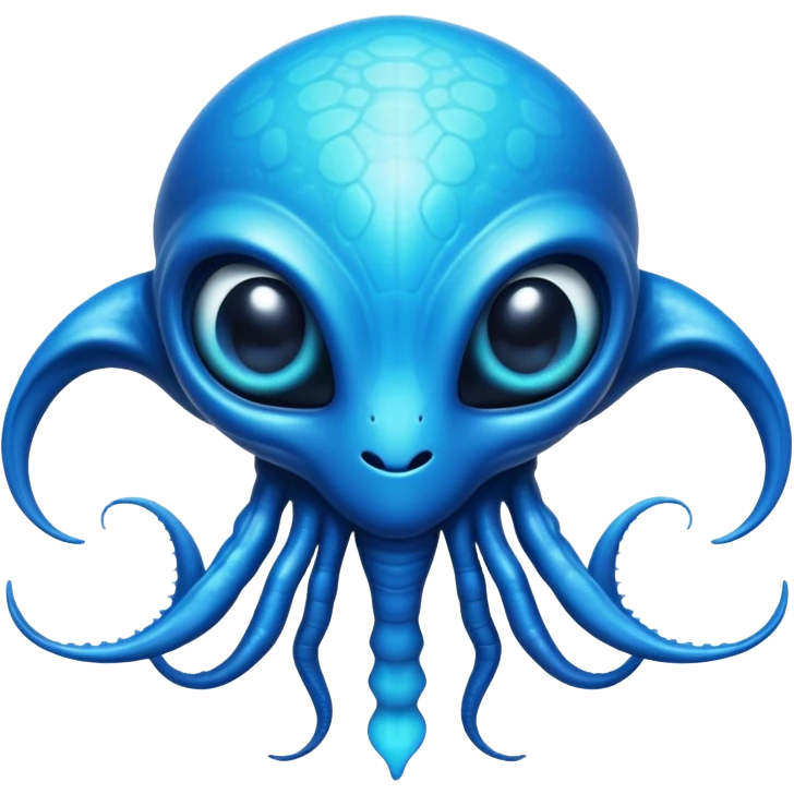 Blue ocean alien emoji