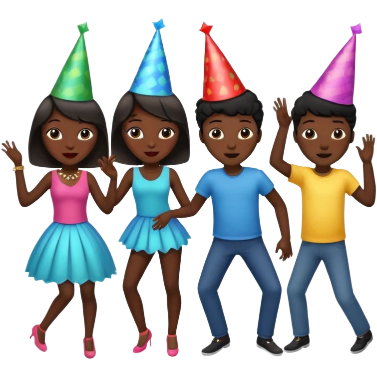 dancing party black  emoji