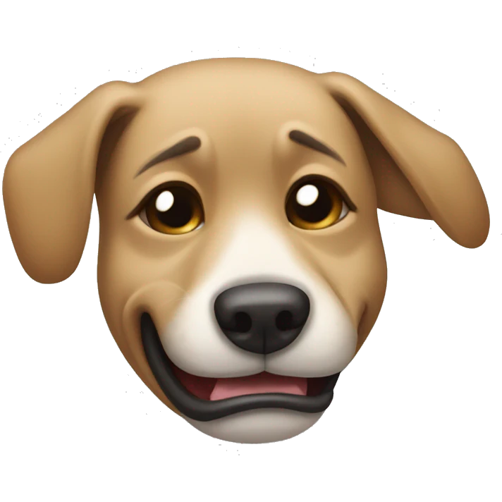 Dog crying in office emoji