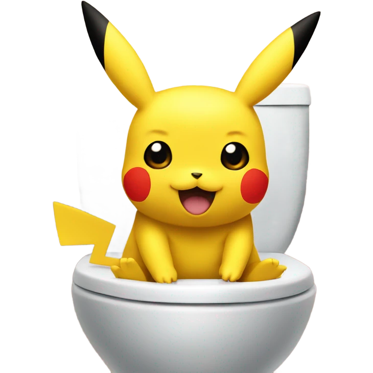 Pikachu sitting on a toilet emoji