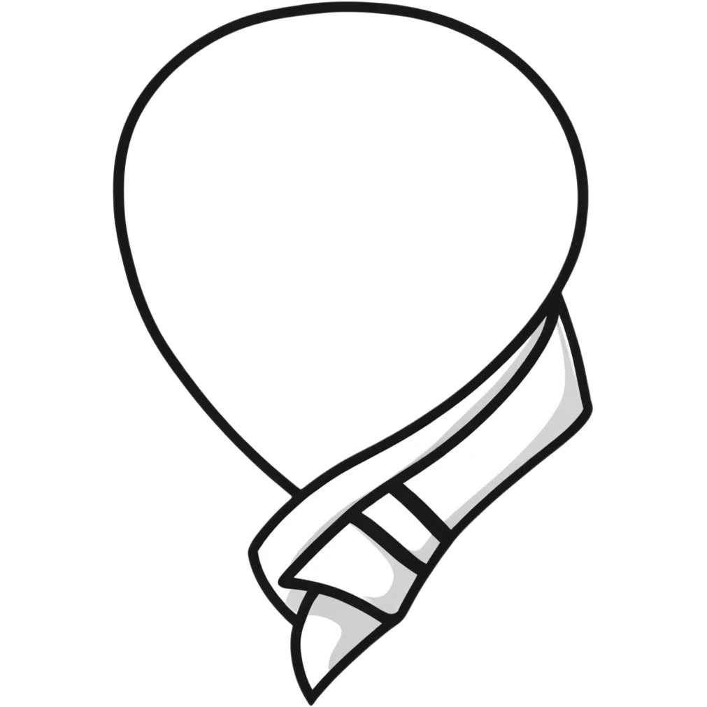 grey ribbon cartoonish sticker emoji