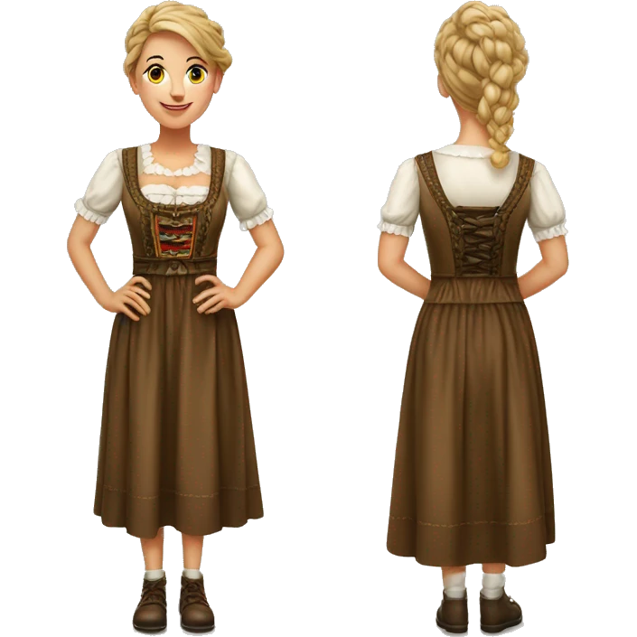 Realistic traditional oktoberfest drindl dress only. emoji