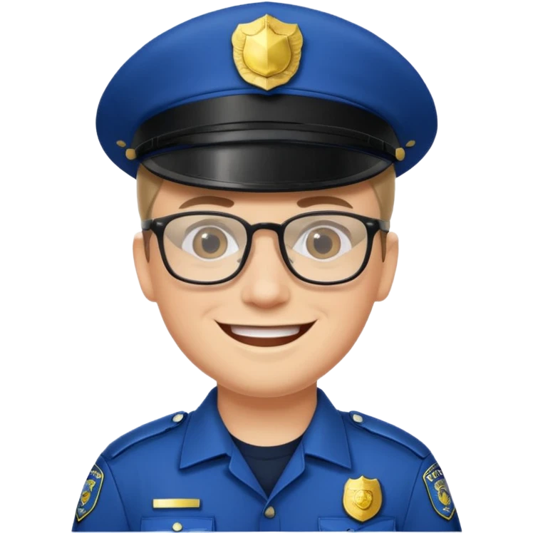 police man with glasses emoji