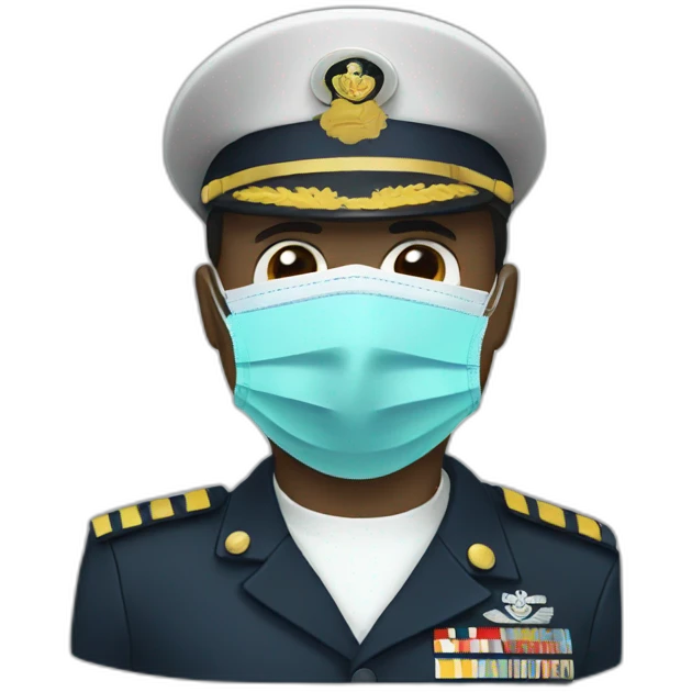 a military Head in a Medical masks emoji