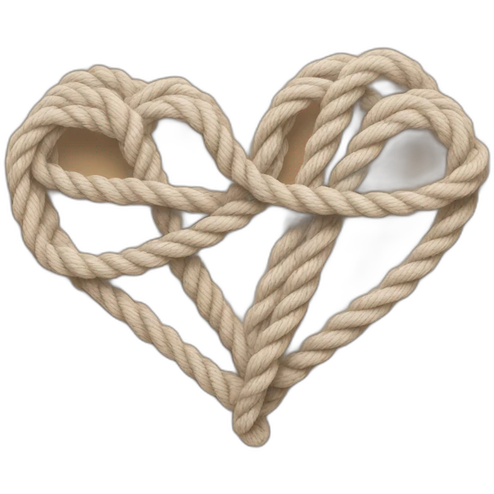 Two hearts made out of rope, woven together emoji