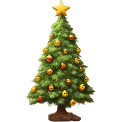 A cute Lille Christmas tree in a nice warm decorated house  emoji