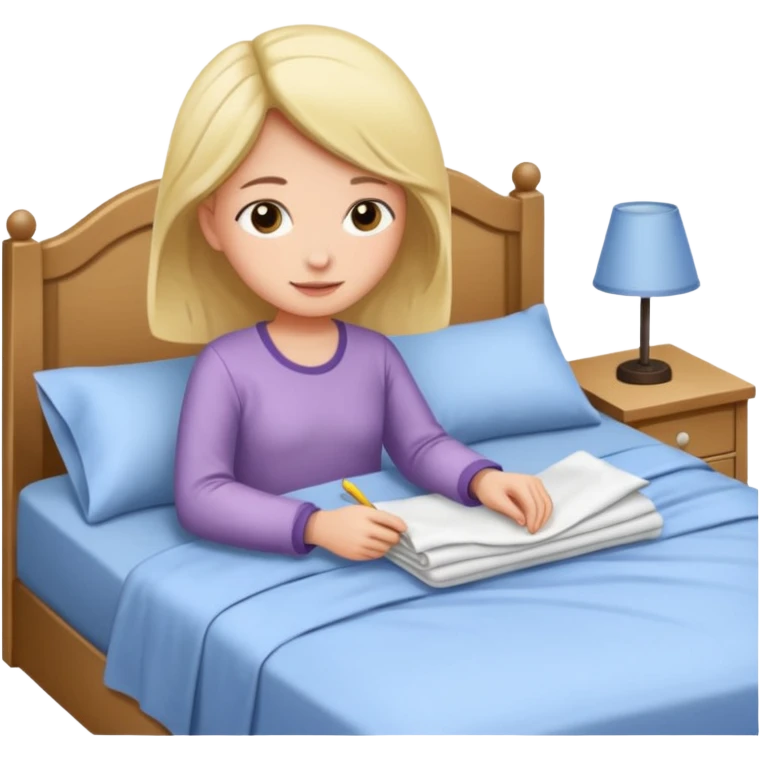 Girl organizing bed emoji