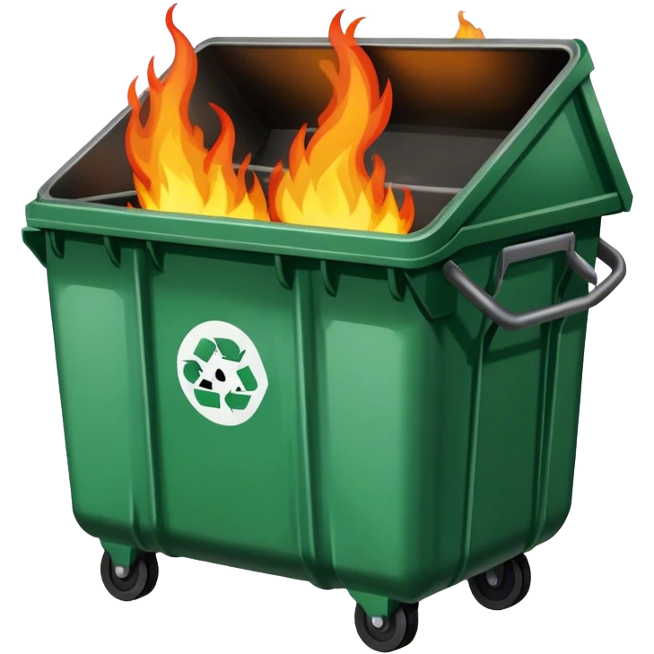 a dumpster on fire emoji
