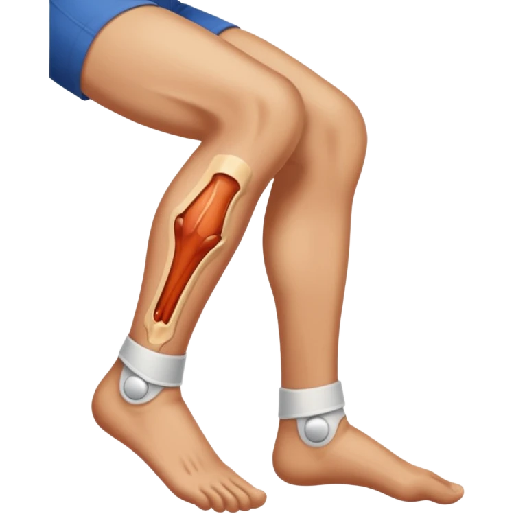 сделай на зеленом фоне эмодзи человечек с травмой ноги emoji