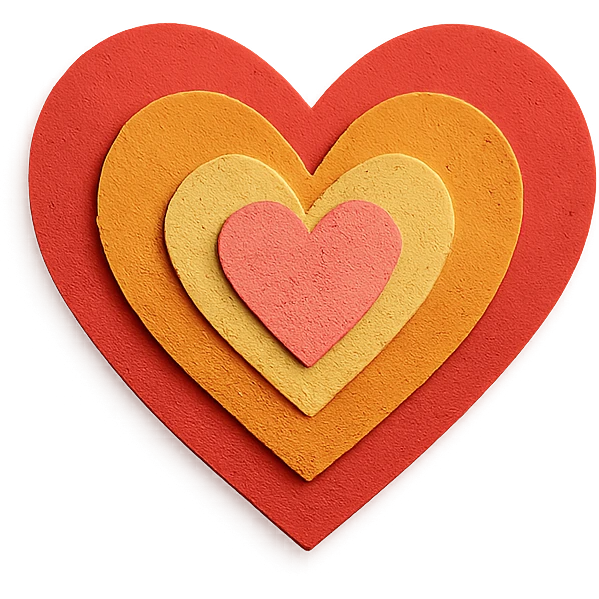 heart, layered paper craft style emoji