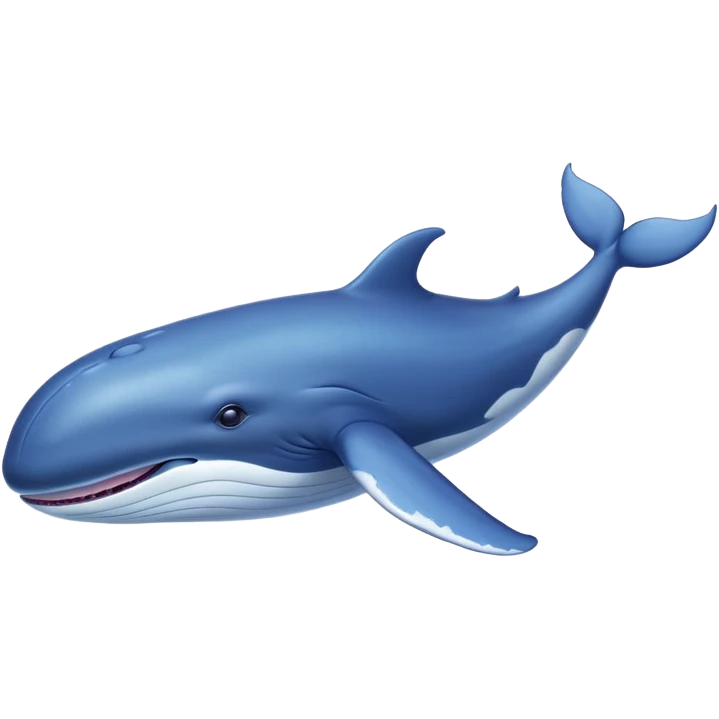 A cute, round blue whale glides gracefully through the deep ocean, its size gentle yet majestic emoji