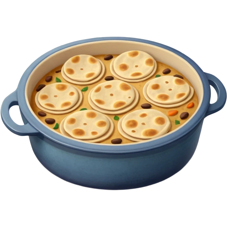 3 indian chapati inside a casserole   emoji