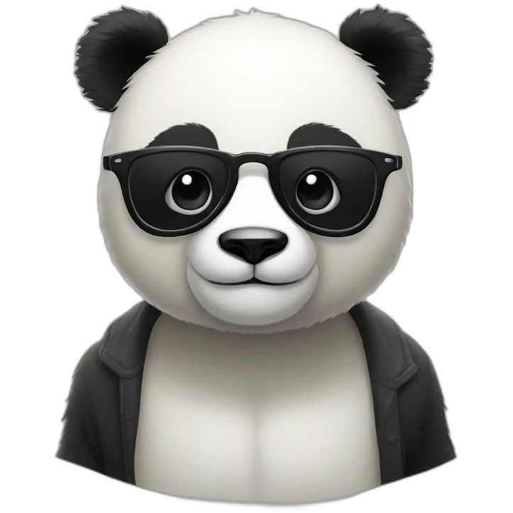 a nice panda bear with glasses and a tall and beard man emoji