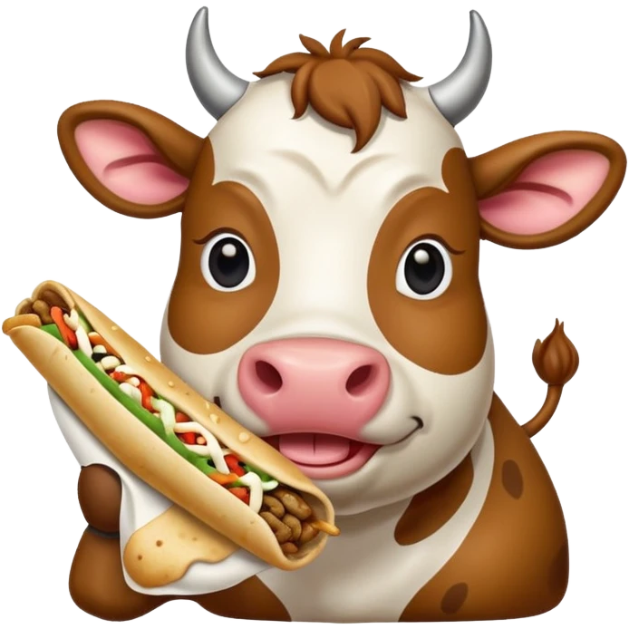 Cow eating shawarma  emoji