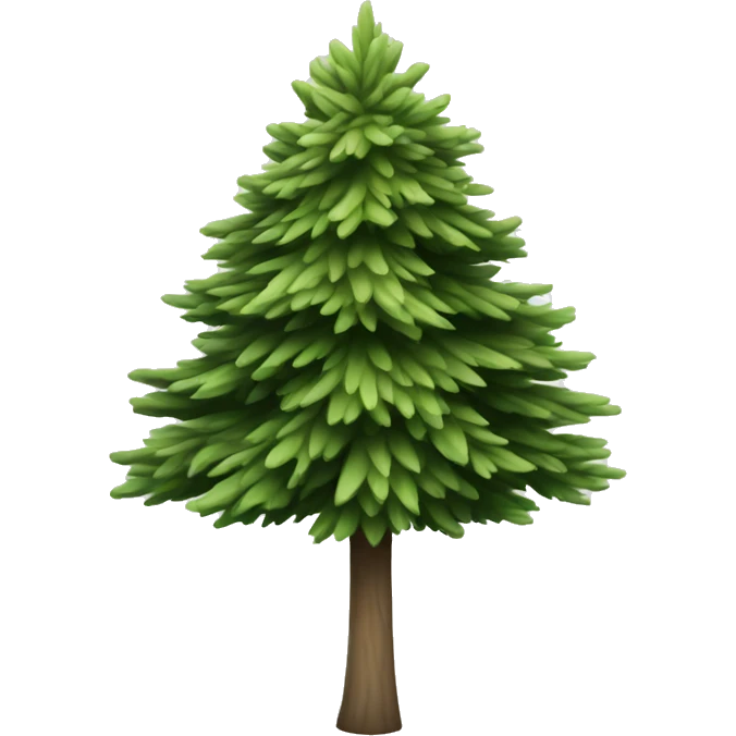  actual white fir christmas tree isolated.  emoji