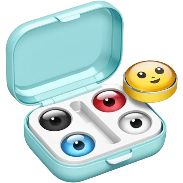 2 contact lenses travel mini case emoji