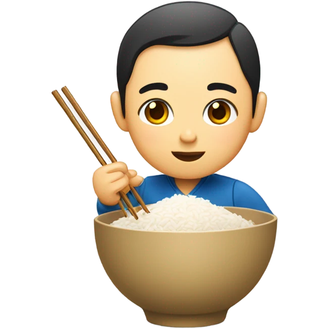Chinese eating rice emoji