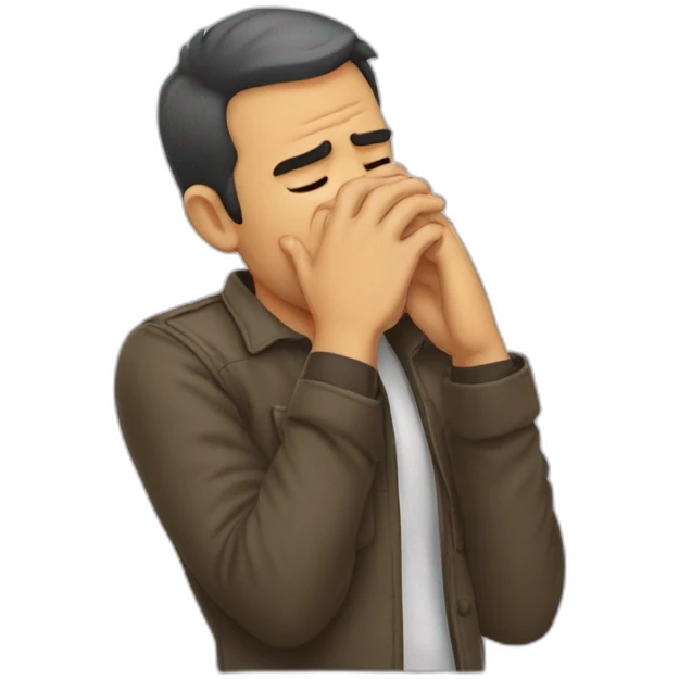 grown man doing a facepalm hard emoji
