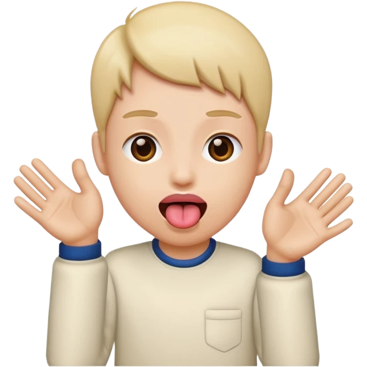 tongue out with hands to the side  emoji