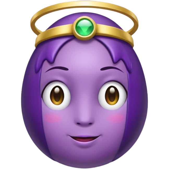 Eggplant wearing a halo emoji