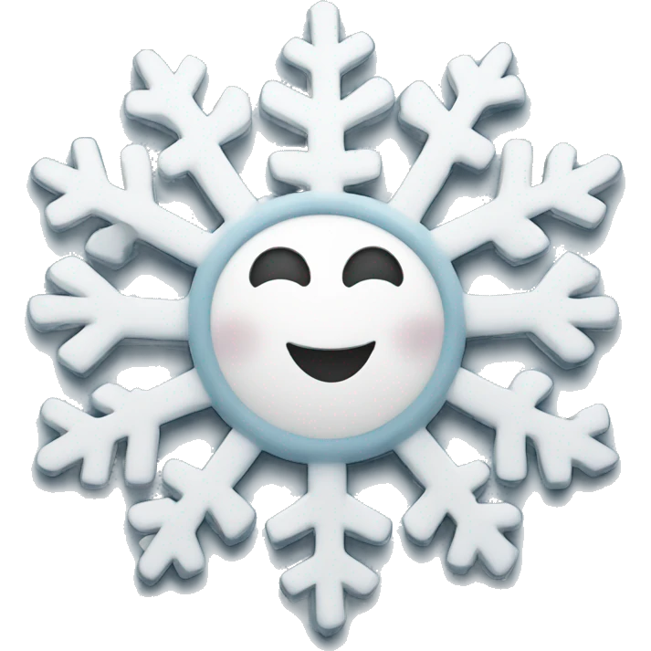 Cartoon snowflake with smile  emoji