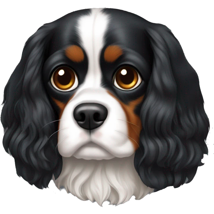 Un cavalier King Charles noir  emoji