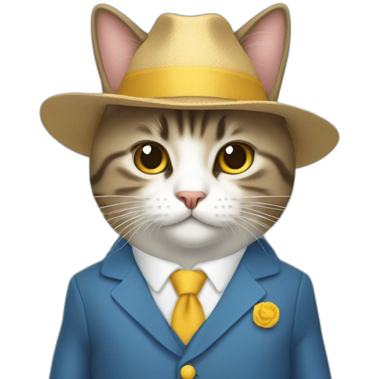 Un gato con traje espaguetis emoji
