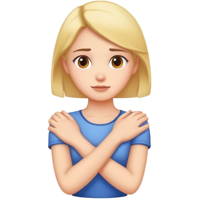 arms crossed holding neck girl emoji