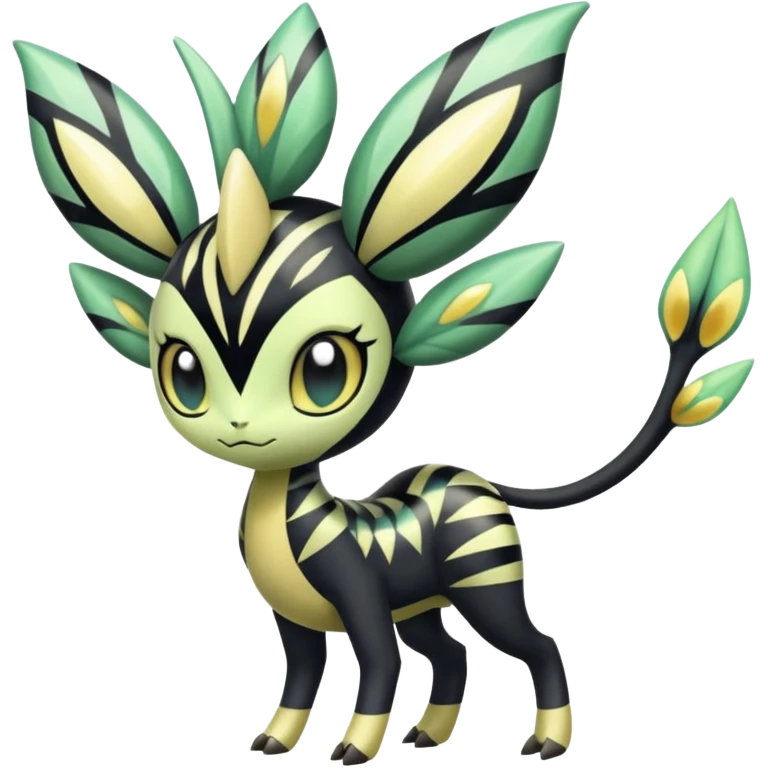 zig-zag-patterned tribal tropical hot spotted striped Meloetta-Celebi-Giratina-Noibat-Pokémon-Fakémon-fusion-hybrid-creature emoji