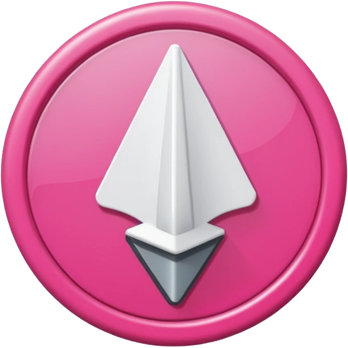 fleche directionelle blanche simple sur fond de couleur rose sur un bouton   emoji