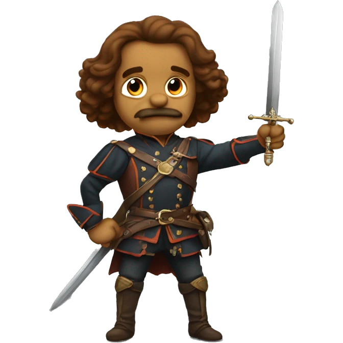 Cavalier with sword pointing out emoji
