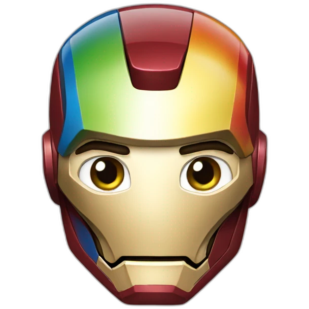 iron man with LGBT flag emoji