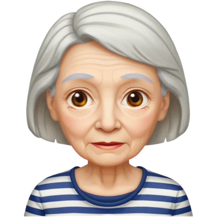 Old lady with striped t shirt emoji