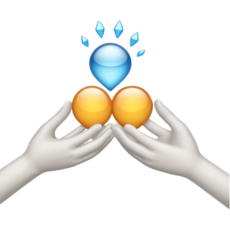 two hands exchanging objects, simple, clear, no text emoji