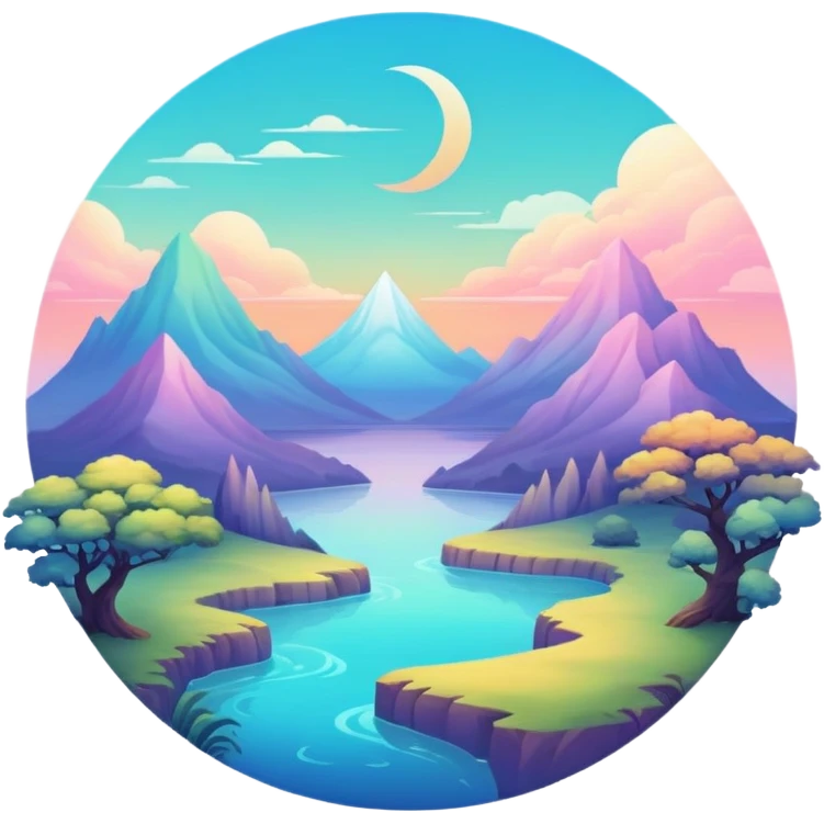 divine complex gradients aesthetic-scenery-Fakémon-creature emoji