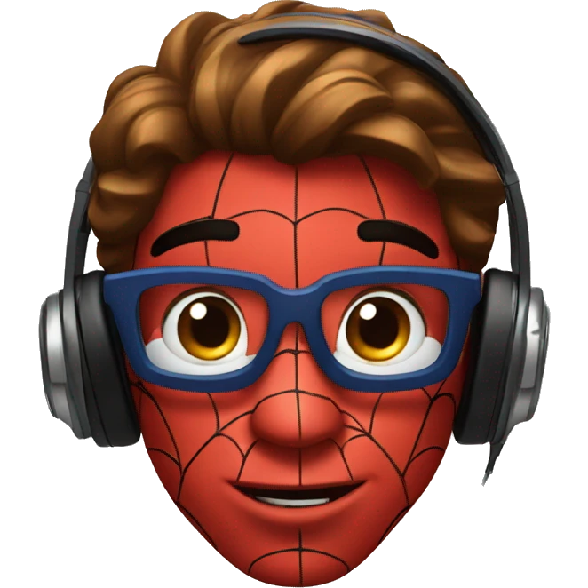 Spider man with headphones  emoji