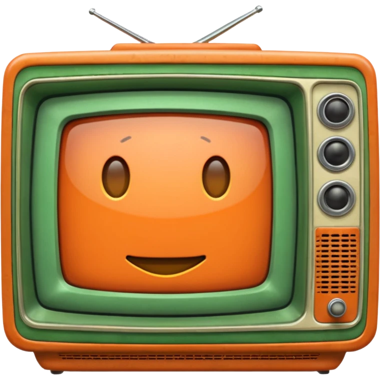 ancienne telévision orange et verte emoji