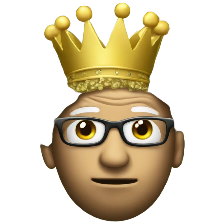 Big Brain wearing a crown on top of stack of cash emoji