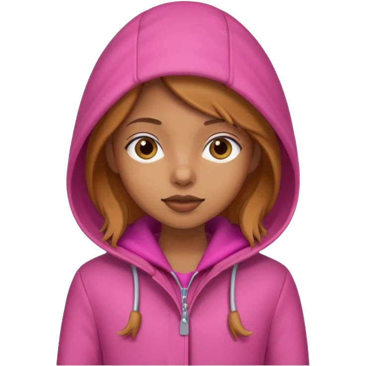 A caramel skinned girl that’s skinny and wears a pink coat  emoji