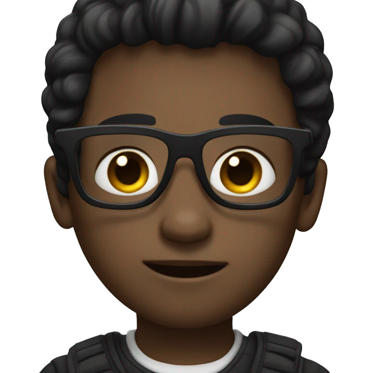 white handome boy with dark hair and black glasses emoji