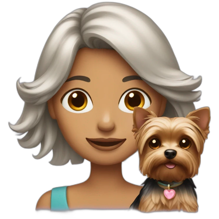 Lady-with-yorkie-on-hand emoji