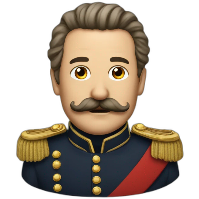 Général avec une moustache carré emoji