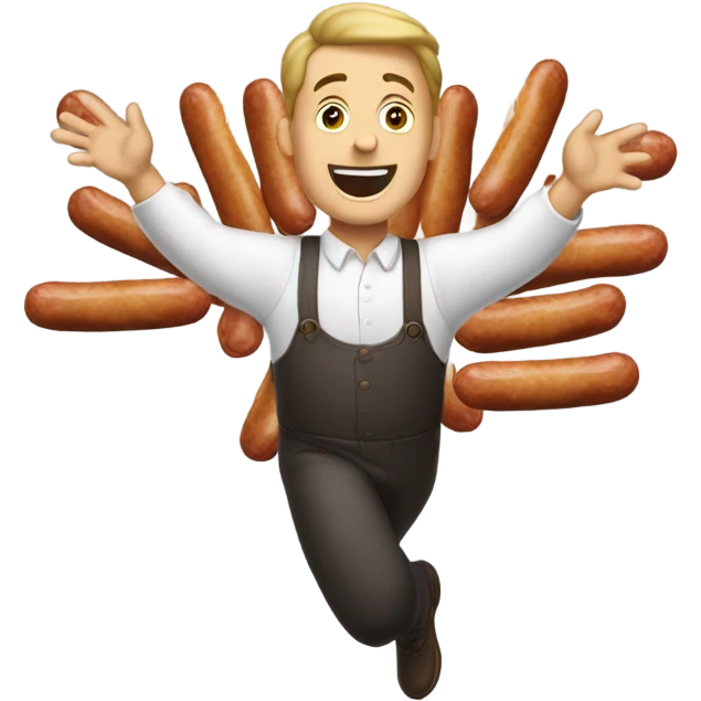 Man with sausages flying  emoji