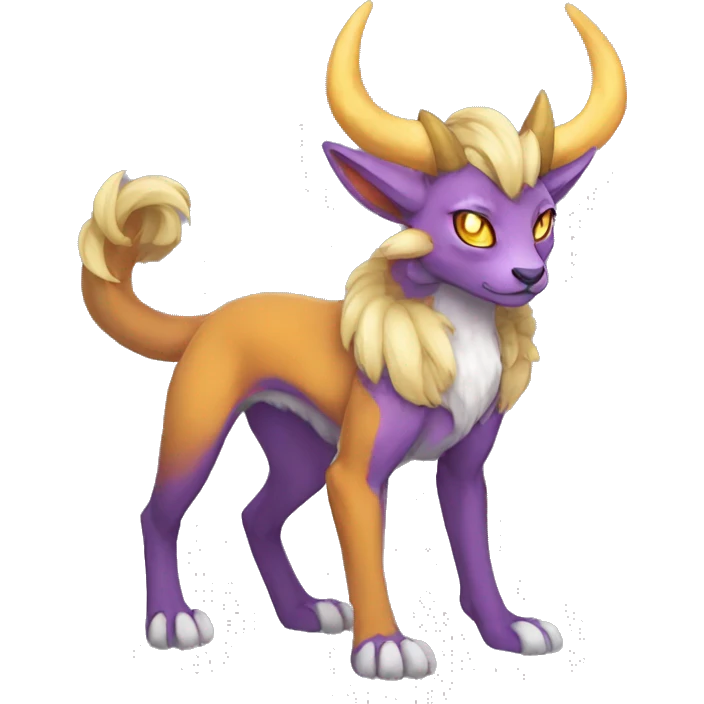 colorful anthro horned Royal vernid fursona Fakemon emoji