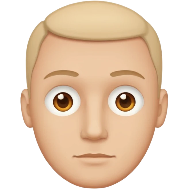 Create a clean emoji-style illustration of a man's face,
round head, simple shapes, flat colors,
keeping the facial features from the reference photo,
emoji style like Apple emojis, white background emoji